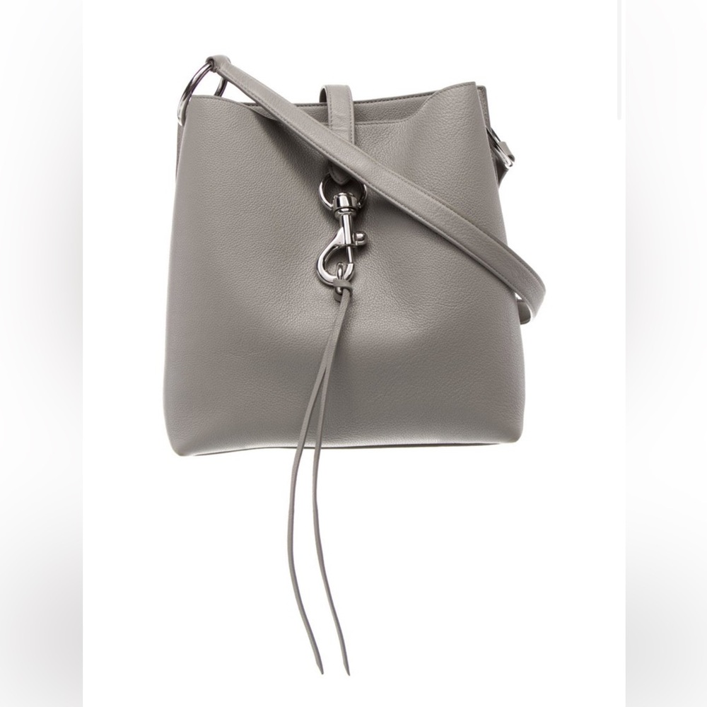 Rebecca Minkoff Gray Leather Megan Feed Shoulder Bag